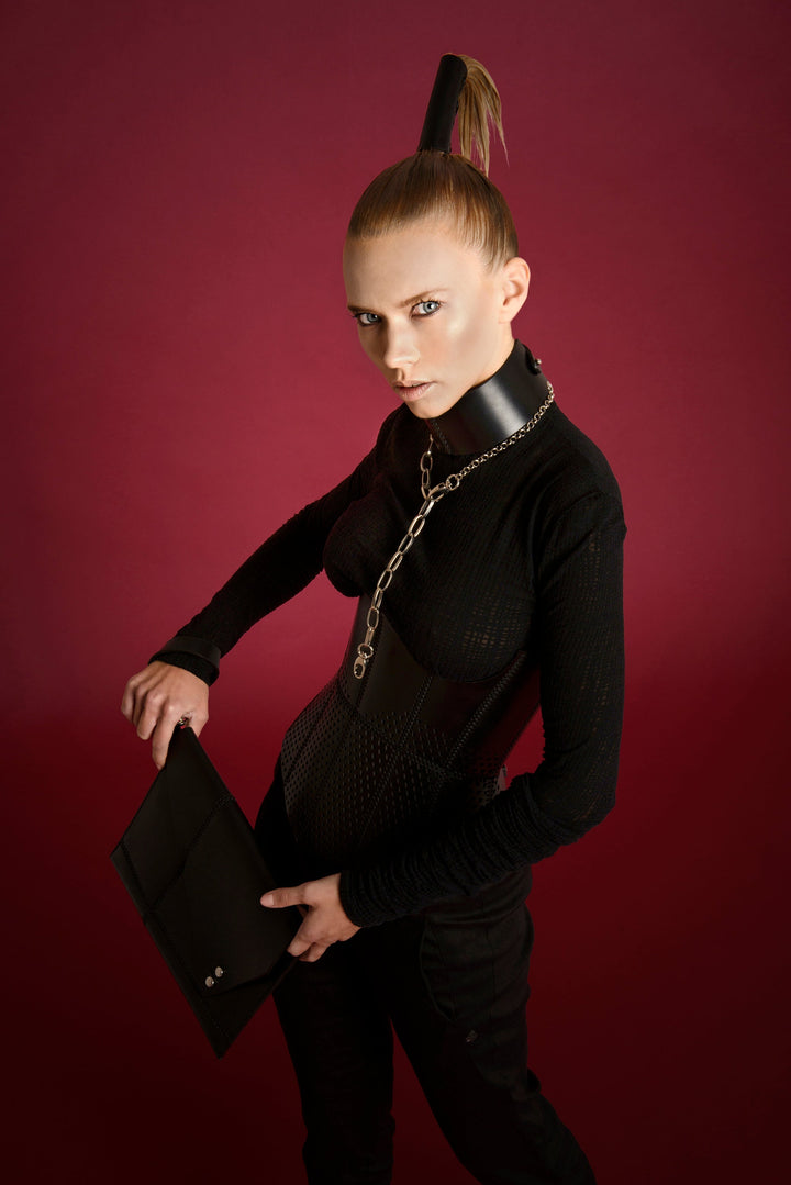 0770 Amaterasu lasered leather corset