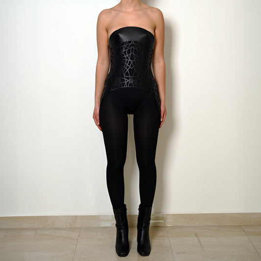 Vortex Leather Buckle Corset