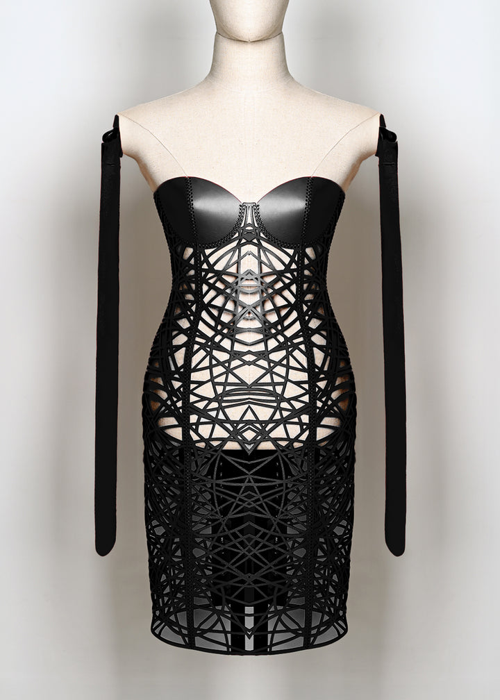 Geometrica Strapless Leather Dress 0770 Geometrica Strapless Leather Dress 0770