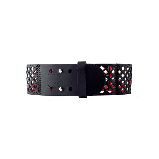 0770 Nave lasered leather belt