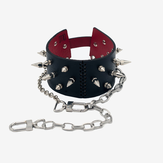 N80 studded leather choker