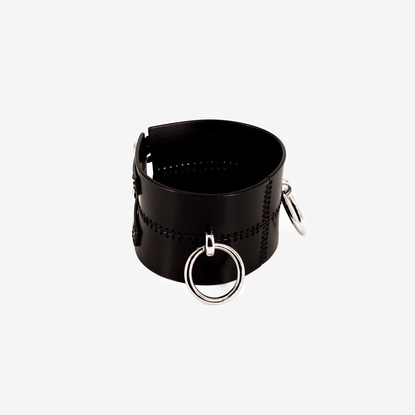 N85 Double Ring leather choker